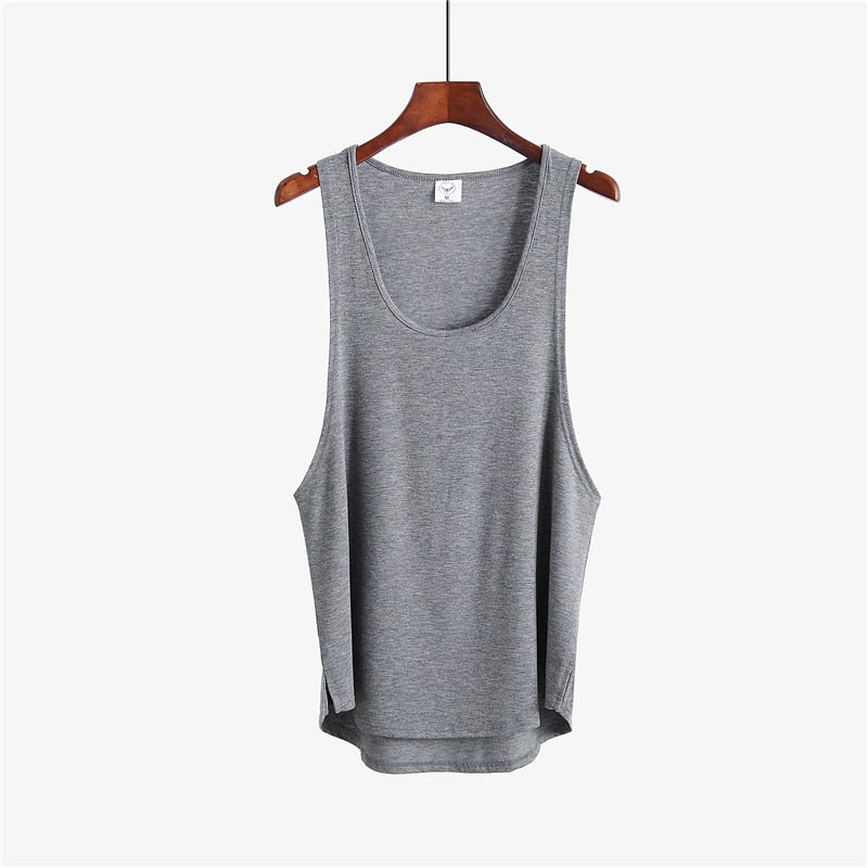 Fitness clothing blank sleeveless shirt men gym stringer tank top