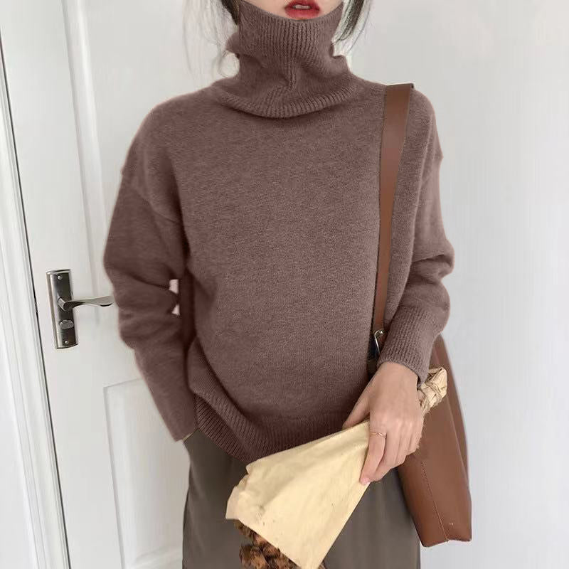 Cashmere Elegant Turtle Neck Women Sweater Soft Knitted Basic