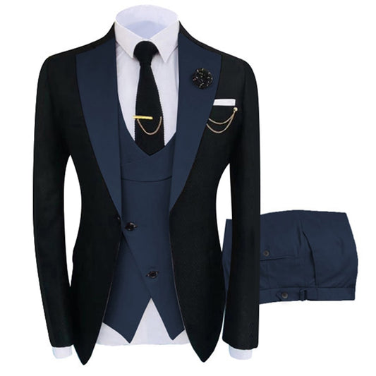 New Costume Homme Popular Clothing Luxury Party Stage Men's Suit Groomsmen Regular Fit Tuxedo 3 Peice Set Jacket+Pant+Vest