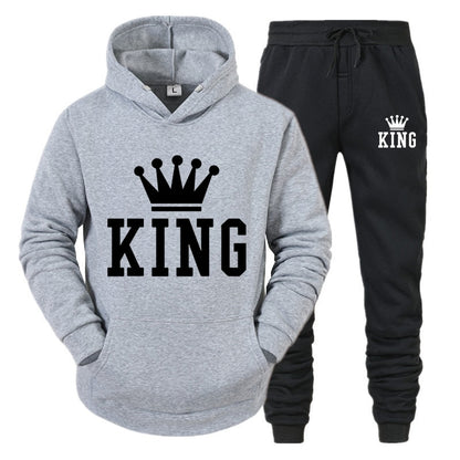 König Trainingsanzug Männer Sets Winter Hoodies Hosen 2 Stück Laufende Hoodies Männer Herbst Sweatshirt Sport Jogger Jogginghose Anzug Männlichen