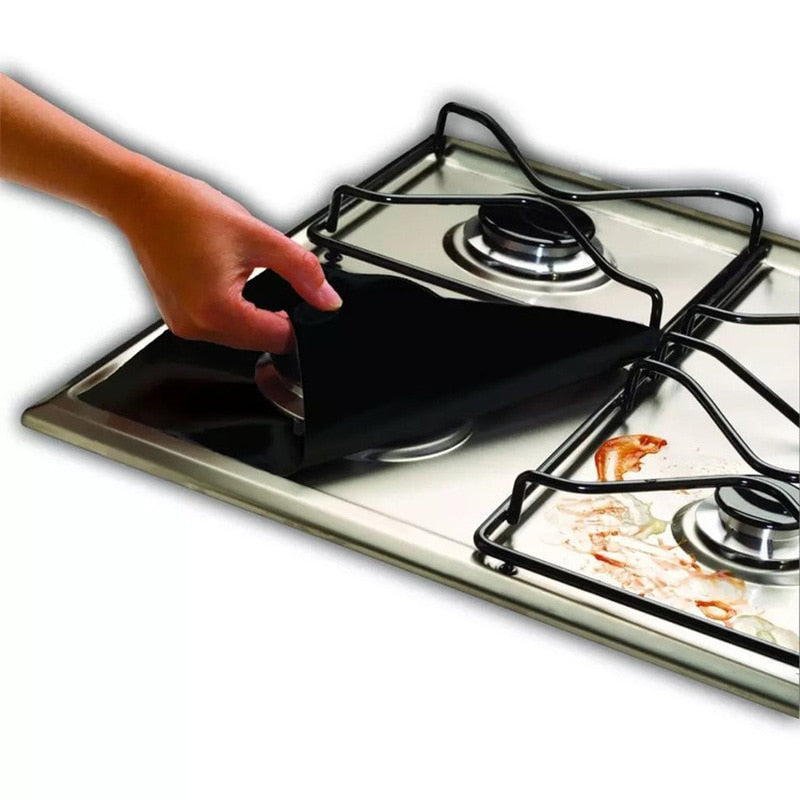 1/4PC Stove Protector Cover Liner Gas Stove Protector