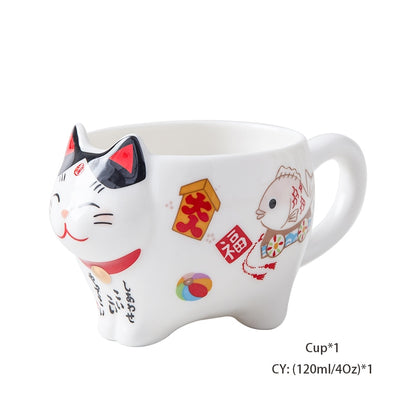 Nette Japanische Glückliche Katze Porzellan Tee-Set Kreative Maneki Neko Keramik Tee Tasse Topf mit Sieb Schöne Plutus Katze Teekanne becher