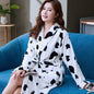 Lovers Coral Fleece Robe Autumn Winter Warm Sleepwear Women Men Thicken Flannel Bathrobe Lounge Nightgown Home Clothes Bigsize