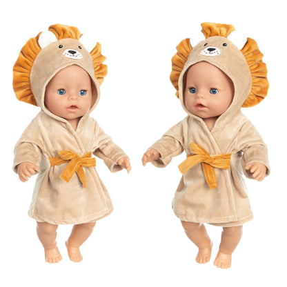 New Bathrobe Animal Suit Fit 17 inch New Bathrobe Animal Suit Fit 43cm Baby New Born Doll Clothes