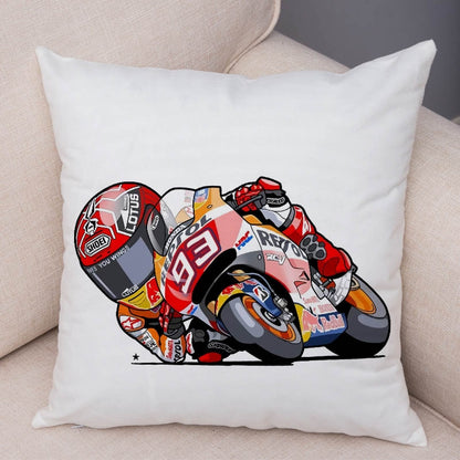 Super Soft Plush Cartoon Sport Motorcycle Pillow