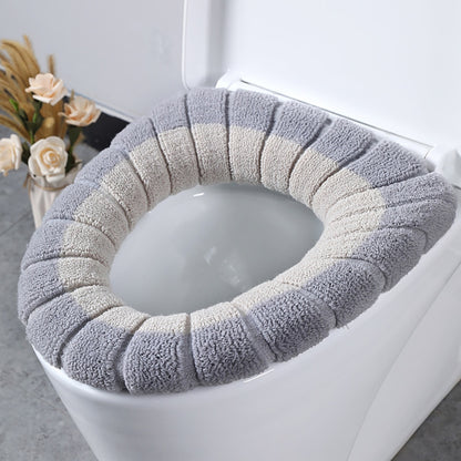 Universal Toilet Seat Cover Pumpkin Pattern Closestool Mat Soft Warm Toilet Seat Cushion Bathroom