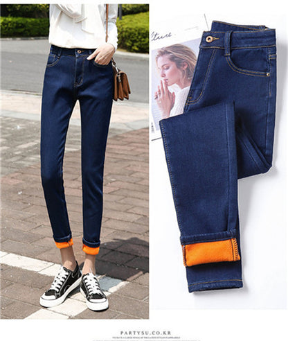 Winter Warm Jeans Woman 2023 High Waist Casual Velvet Ladies Pants Female Pantalon Denim jeans for women Trousers clothe 40