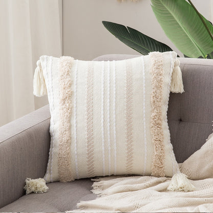 Boho Throw Pillow Case Nordic Decorative Tufted Cushion Cover Tassel Macrame Luxury Pillow Cover for Bed Sofa Couch Home Decor