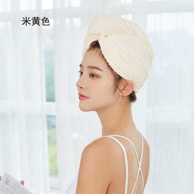 Mikrofaser Haar Handtücher Wrap für Frauen Lockiges Haar Spa Turban Schnelle Haar Trocknen Handtuch Bad Dusche Cap Schnell Trockenen Handtuch für Kopf