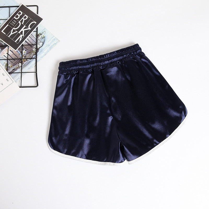 Jogger Brief Striped Sport Workout Shorts Women Lace Up