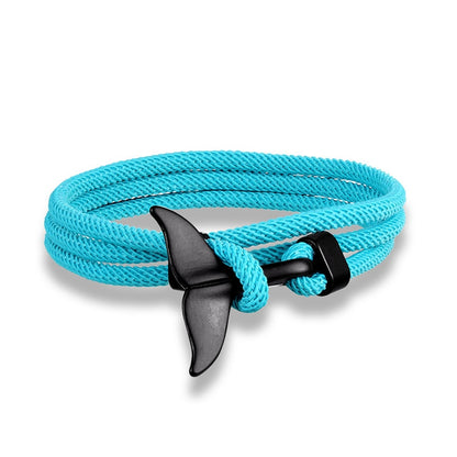 Fashion Whale Tail Anchor Bracelets Men Multilayer Charm