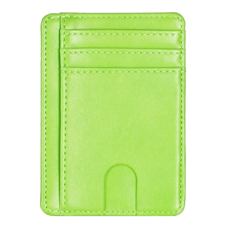 Slim RFID Blocking Leather Wallet Credit ID Card Holder Purse Money Case for Men Women 2020 Fashion Bag 11.5x8x 0.5cm