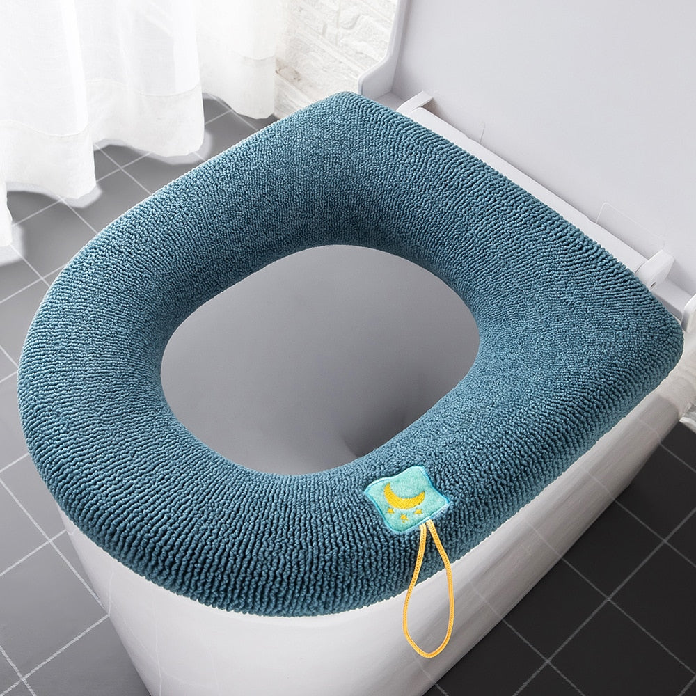 Universal Toilet Seat Cover Pumpkin Pattern Closestool Mat Soft Warm Toilet Seat Cushion Bathroom