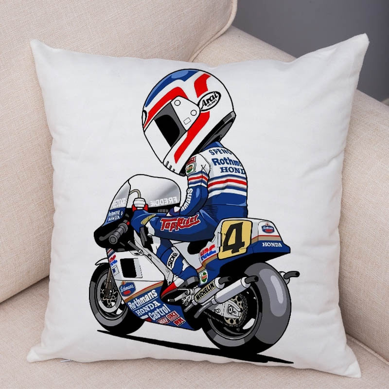 Super Soft Plush Cartoon Sport Motorcycle Pillow