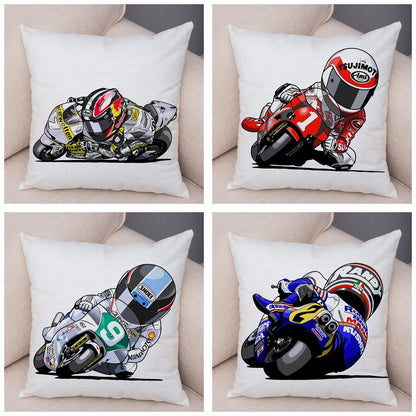 Super Soft Plush Cartoon Sport Motorcycle Pillow