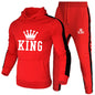 King Tracksuit Men Sets Winter Hoodies Pants 2 Piece Running Hoodies Men Autumn Sweatshirt Sport Joggers Sweatpants Suit Male