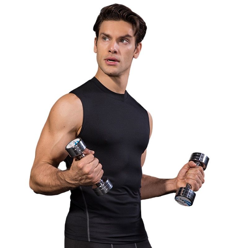 Men's Compression Sport Slim Vest Tight Tank Base Layer Sleeveless T-Shirt Top