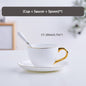 Elegante Bone China Tee-Set Porzellan Duftenden Tee Tasse Keramik Topf Floral Teekanne Set Café Becher Kaffee Tasse Weiß Gold teetasse Teaset