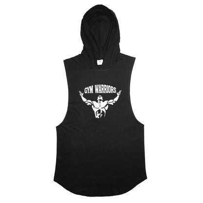 Brand Gym Clothing Mens Bodybuilding Hooded Tank Top