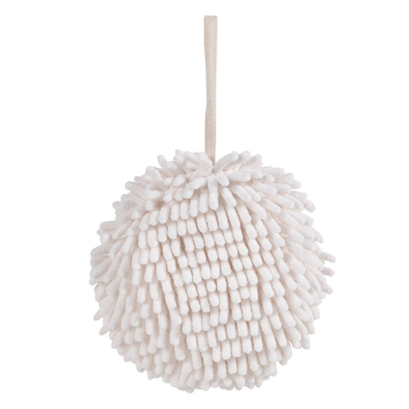 Chenille Hand Towels Kitchen Bathroom Hand Towel Ball with Hanging Loops Quick Dry Soft Absorbent Microfiber Towels