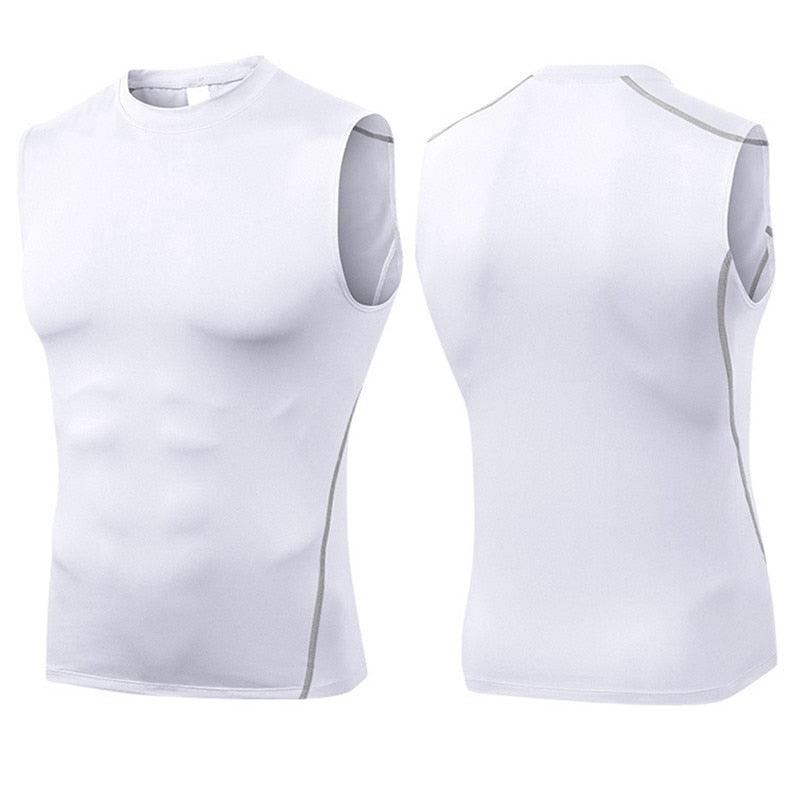 Men's Compression Sport Slim Vest Tight Tank Base Layer Sleeveless T-Shirt Top