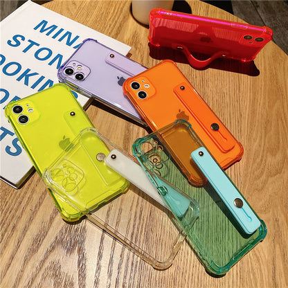 Wrist Strap Transparent Phone Case For iPhone