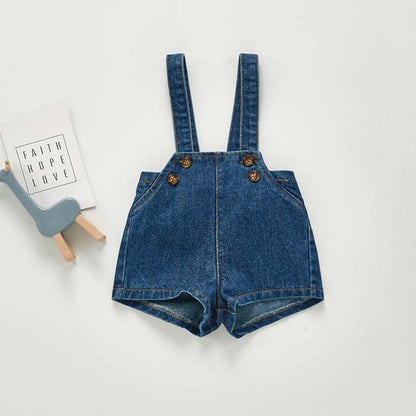 Frühling Herbst Neue Baby Overalls Jungen Mädchen Denim Overalls Kinder Overall Koreanische Mode Kinder Denim Shorts