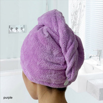 23*60cm 1 Pc Quick Dry Towels Microfiber Fabric Dry Hair Hat Shower Cap Lady Turban Bath Towel Absorbent