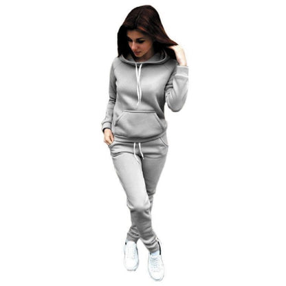 Solide Frauen Trainingsanzug Beiläufige Hoodies Sweatshirt Hose Set Lounge Wear Sport Anzug 2PCS Herbst Winter Kleidung