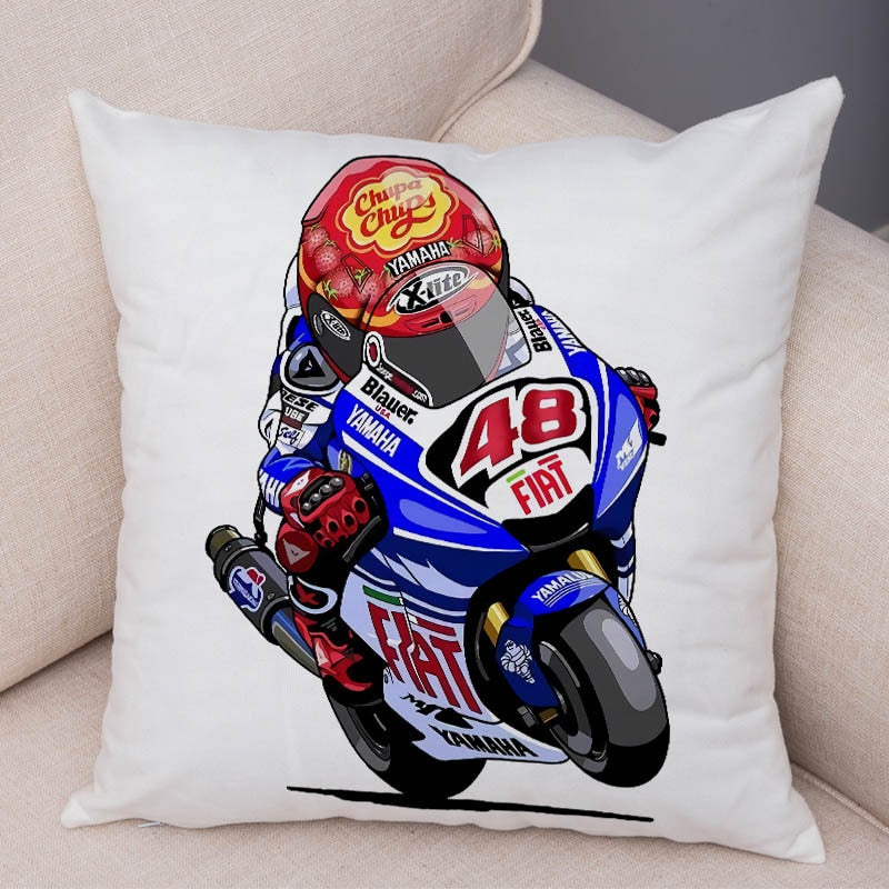 Super Soft Plush Cartoon Sport Motorcycle Pillow