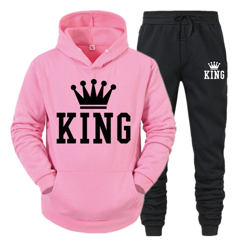 König Trainingsanzug Männer Sets Winter Hoodies Hosen 2 Stück Laufende Hoodies Männer Herbst Sweatshirt Sport Jogger Jogginghose Anzug Männlichen