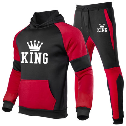 König Trainingsanzug Männer Sets Winter Hoodies Hosen 2 Stück Laufende Hoodies Männer Herbst Sweatshirt Sport Jogger Jogginghose Anzug Männlichen