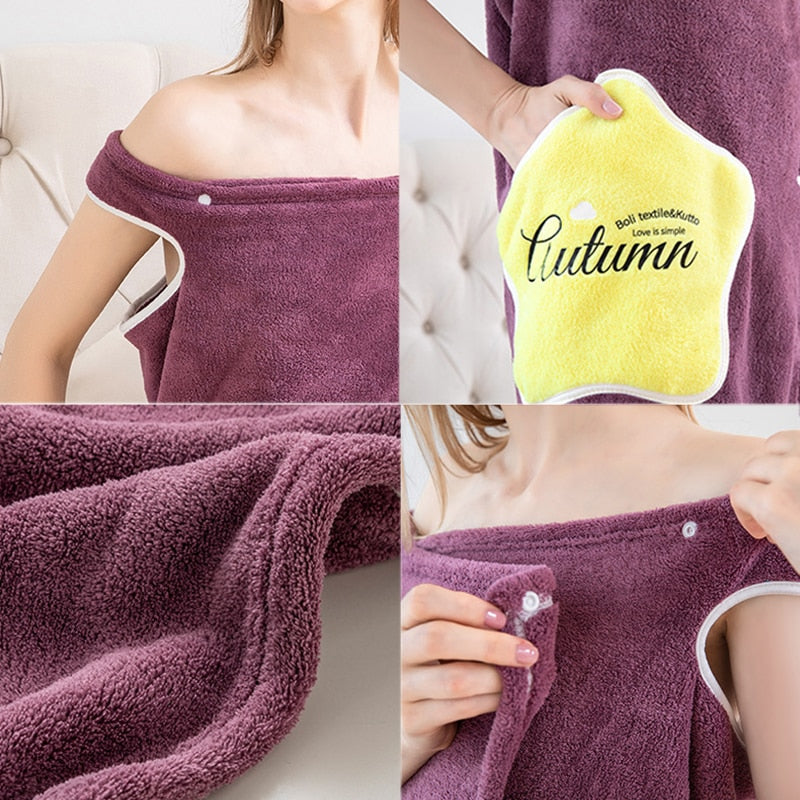 Portable Bath Towel Super Fiber Towels Soft and Absorbent Chic Towel for Autumn Hotel Home Bathroom Gifts Women Bathrobe