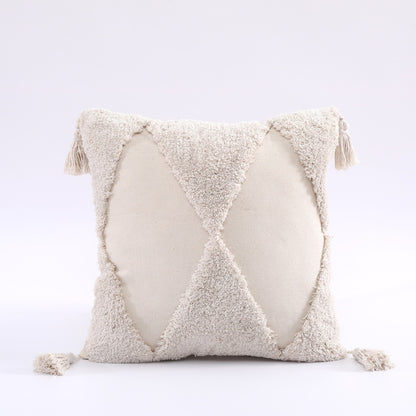 Boho Throw Pillow Case Nordic Decorative Tufted Cushion Cover Tassel Macrame Luxury Pillow Cover for Bed Sofa Couch Home Decor