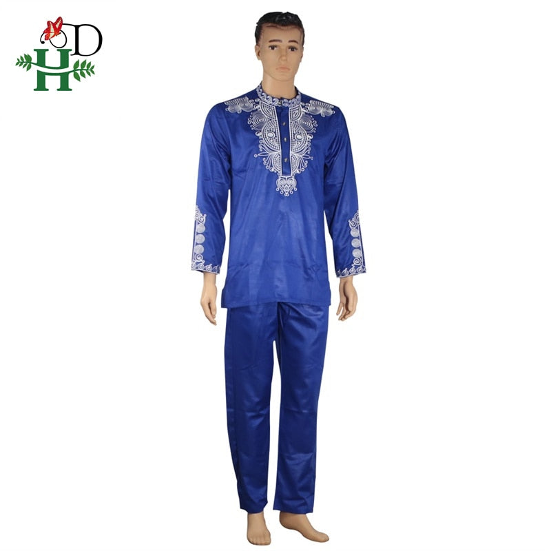 Dashiki Mens Top Pant 2 Piece Outfit Set African