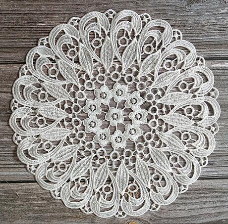 NEW round Lace sun flower embroidery placemat cup coaster kitchen wedding Christmas table place mat cloth pad New Year doily