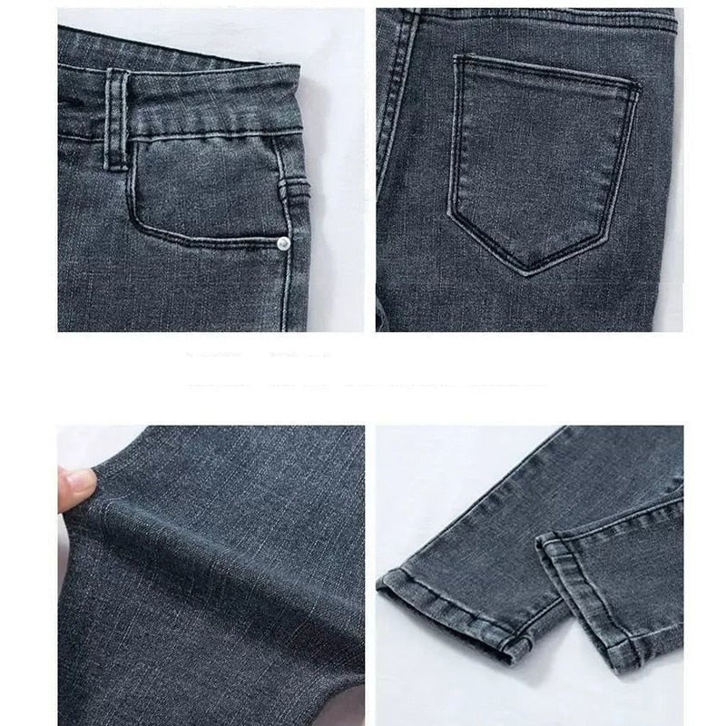 Neue Frauen Jeans 2023 Herbst Elastische Bleistift Hosen Hohe Taille Damen Enge Kleidung Slim Fit Beiläufige Dünne Denim Hosen Frauen