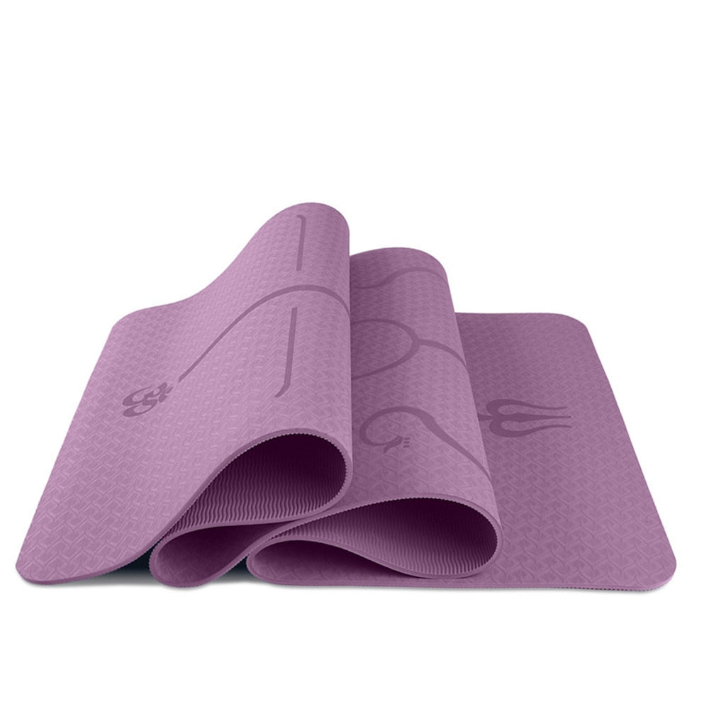 6MM dichte TPE Yoga Matte Übung Pad Non-slip Folding Gym Fitness