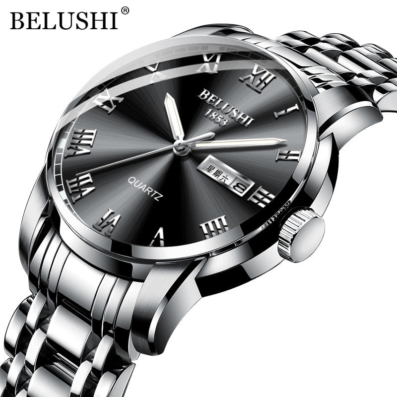 Stainless Steel Business Date Watch Waterproof