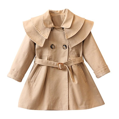 Spring Autumn Girls Windbreaker Coat Jackets Baby Kids Flower Embroidery Hooded Outwear