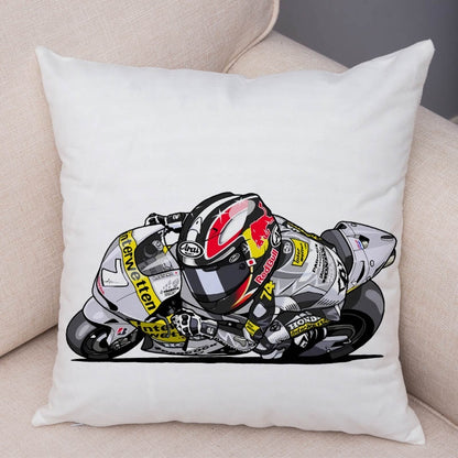 Super Soft Plush Cartoon Sport Motorcycle Pillow