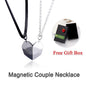 2Pcs Magnetic Couple Necklace Lovers Heart Distance Paired Pendant Projection Necklaces For Women Jewelry Valentine's Day Gift