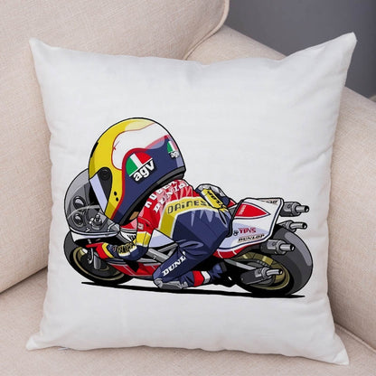 Super Soft Plush Cartoon Sport Motorcycle Pillow