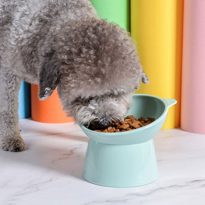 2 teile/satz Katzen schüssel 45 ° Hals schutz hoher Fuß Hunden apf Katzenfutter Wasserschale niedliche binaurale Haustier Fütterung becher Feeder Schalen