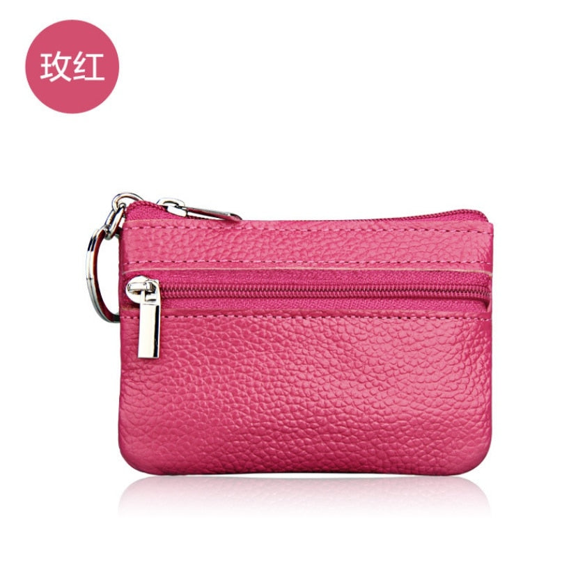 New Women Genuine Leather Wallet Female Purses Women Zipper Coin Purses Kids Storage Bag Bags Pouch