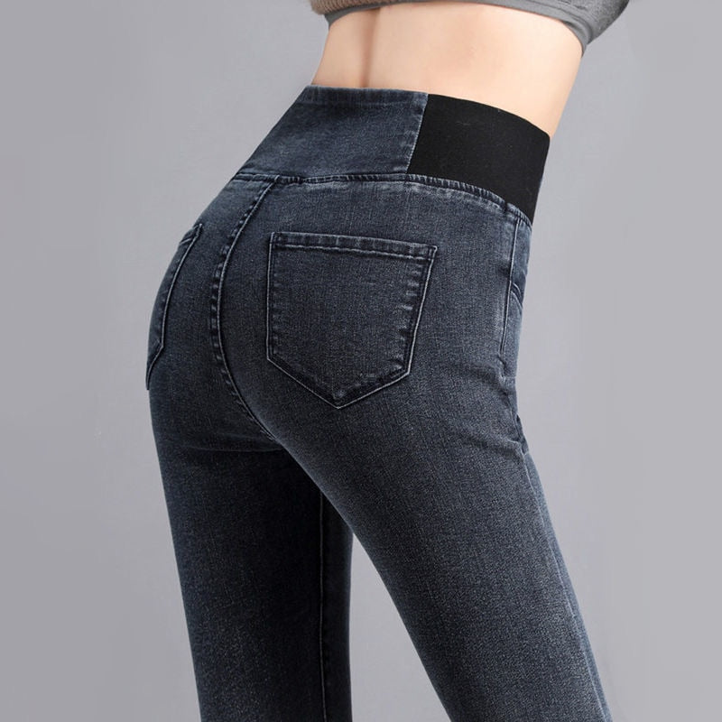 Jeans Oversize 26-38 Dünne Denim Hosen frauen Hohe Taille Dünne Jean Vintage Waschen Bleistift Stretch Vaqueros Leggings pantalones