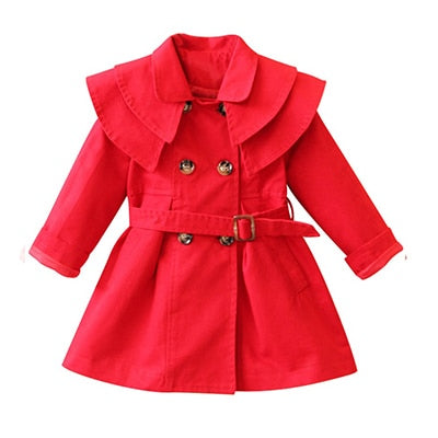 Spring Autumn Girls Windbreaker Coat Jackets Baby Kids Flower Embroidery Hooded Outwear