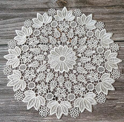 NEW round Lace sun flower embroidery placemat cup coaster kitchen wedding Christmas table place mat cloth pad New Year doily