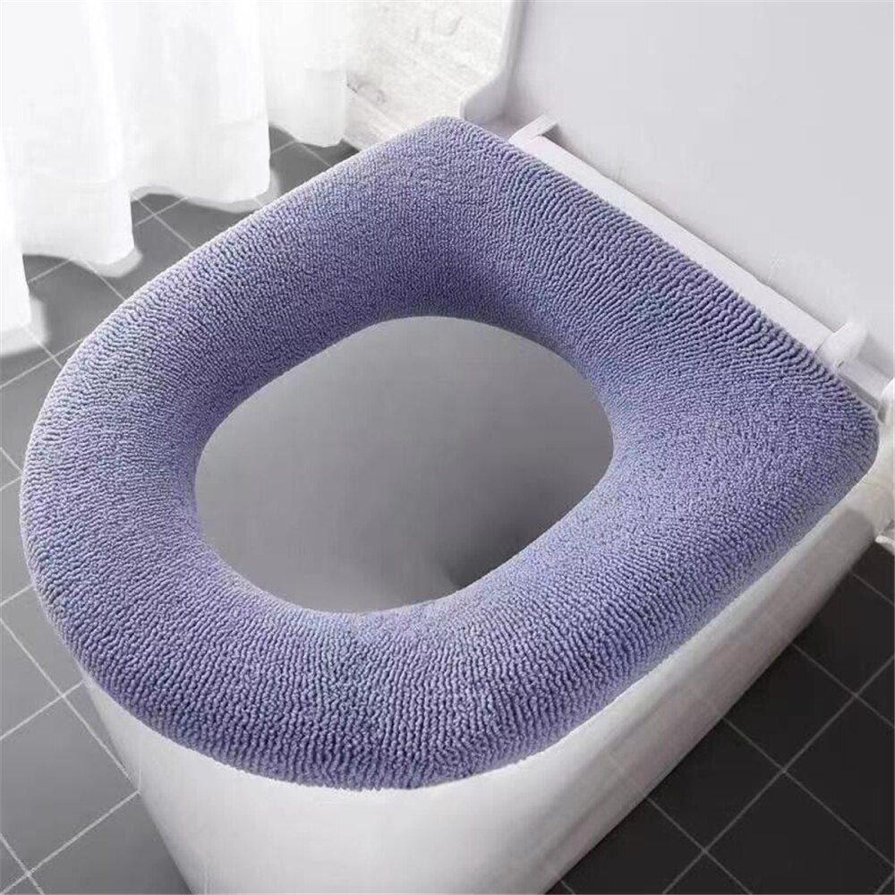 Universal Toilet Seat Cover Pumpkin Pattern Closestool Mat Soft Warm Toilet Seat Cushion Bathroom