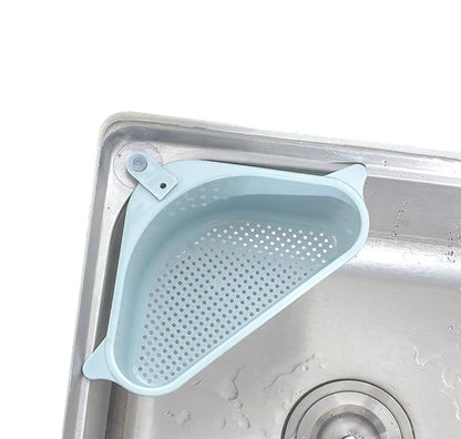 Triangular Sink Strainer Drain Fruit Vegetable Drainer Basket Suction Cup Sponge Rack Storage Kitchen Tools Sink Filter Shelf